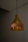 Amber glass and leather pendant lamp by J.T. Kalmar