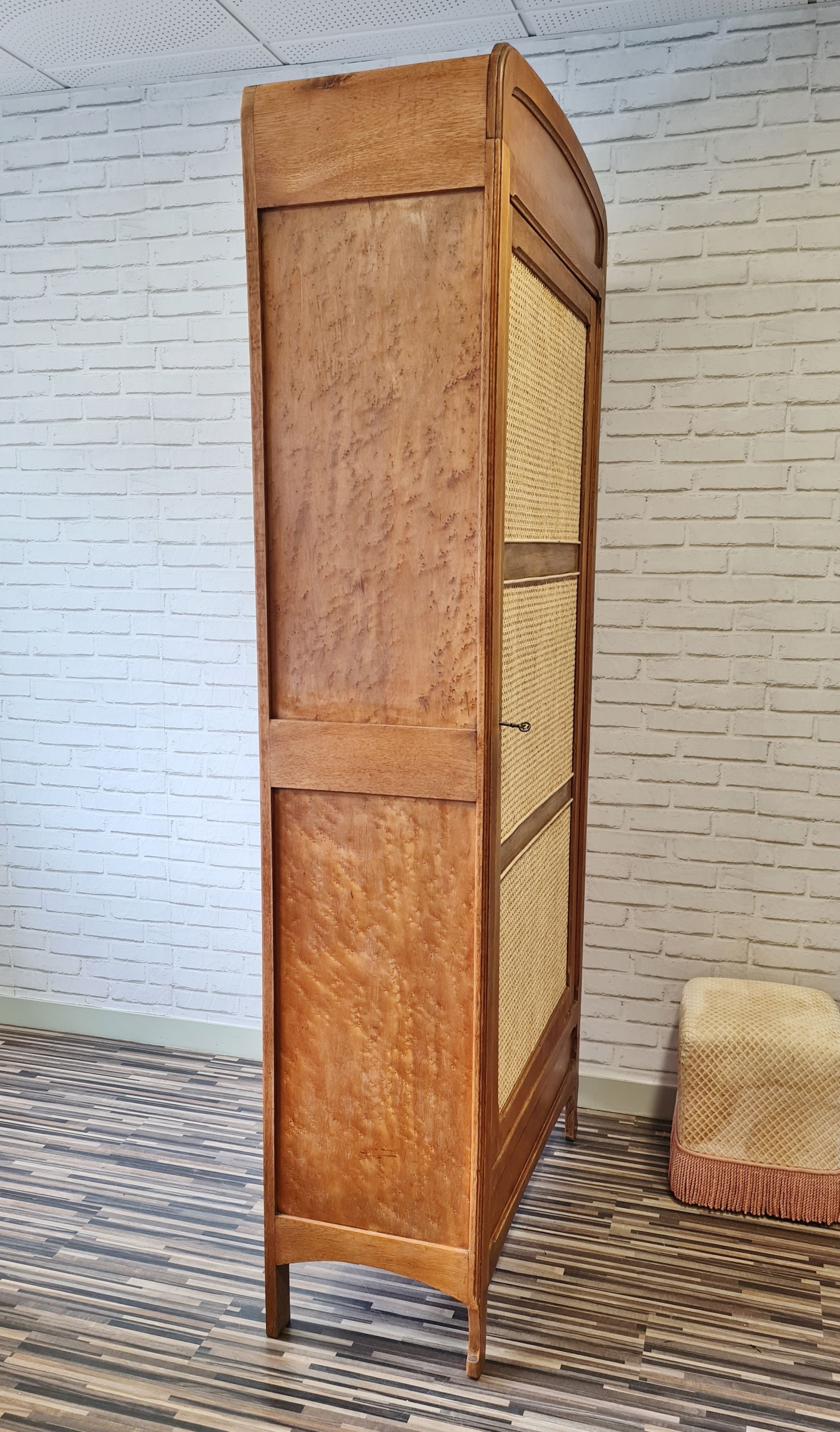 Renovated old oak cabinet, walnut magnifying glass and canning