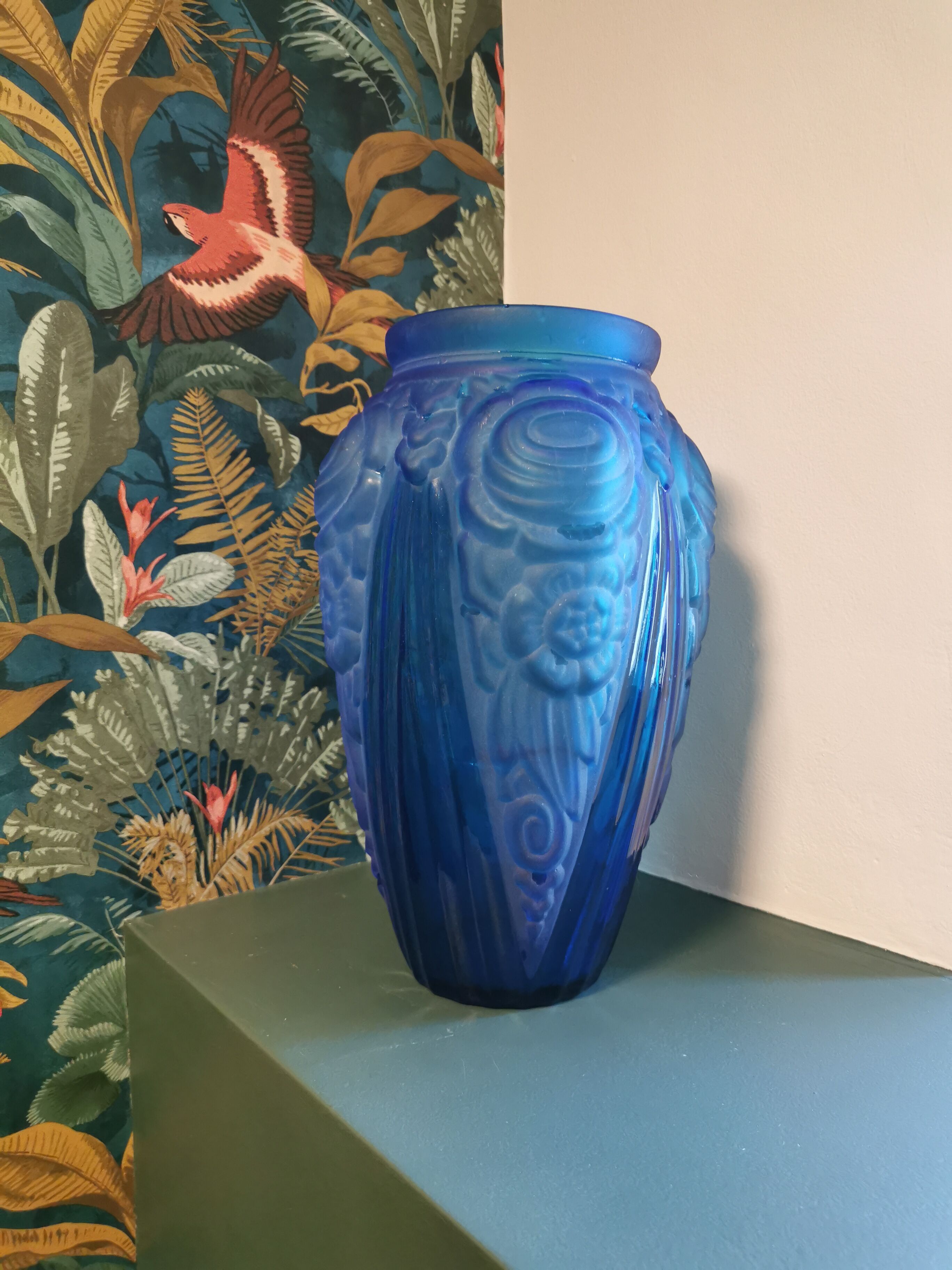 Art Deco blue vase