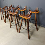 Mid-century brutalist bar stools - set of 8, 1960s