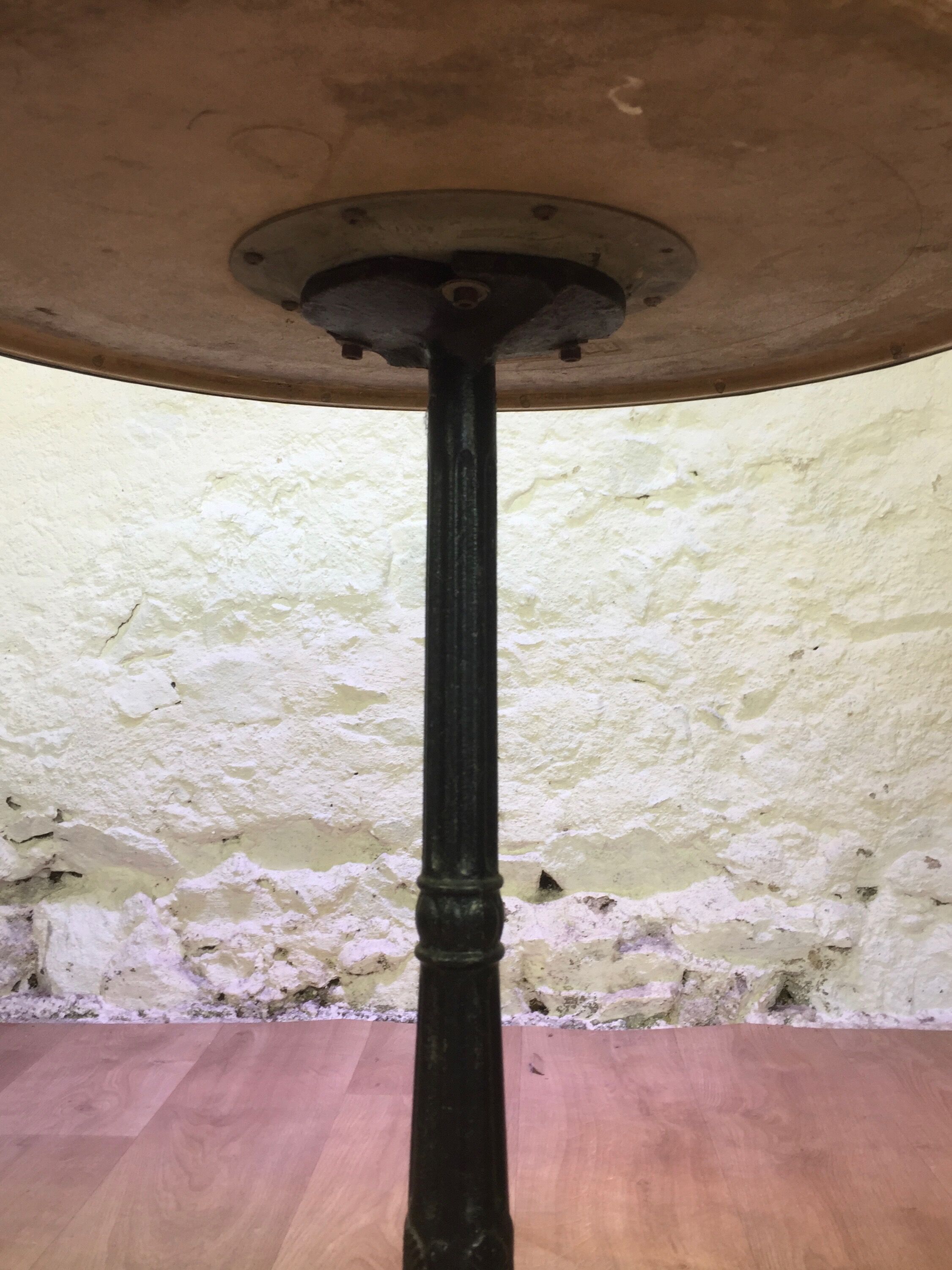 Parisian bistro table cast iron foot