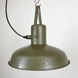 Vintage green army pendant lamp, 1960s