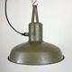 Vintage green army pendant lamp, 1960s