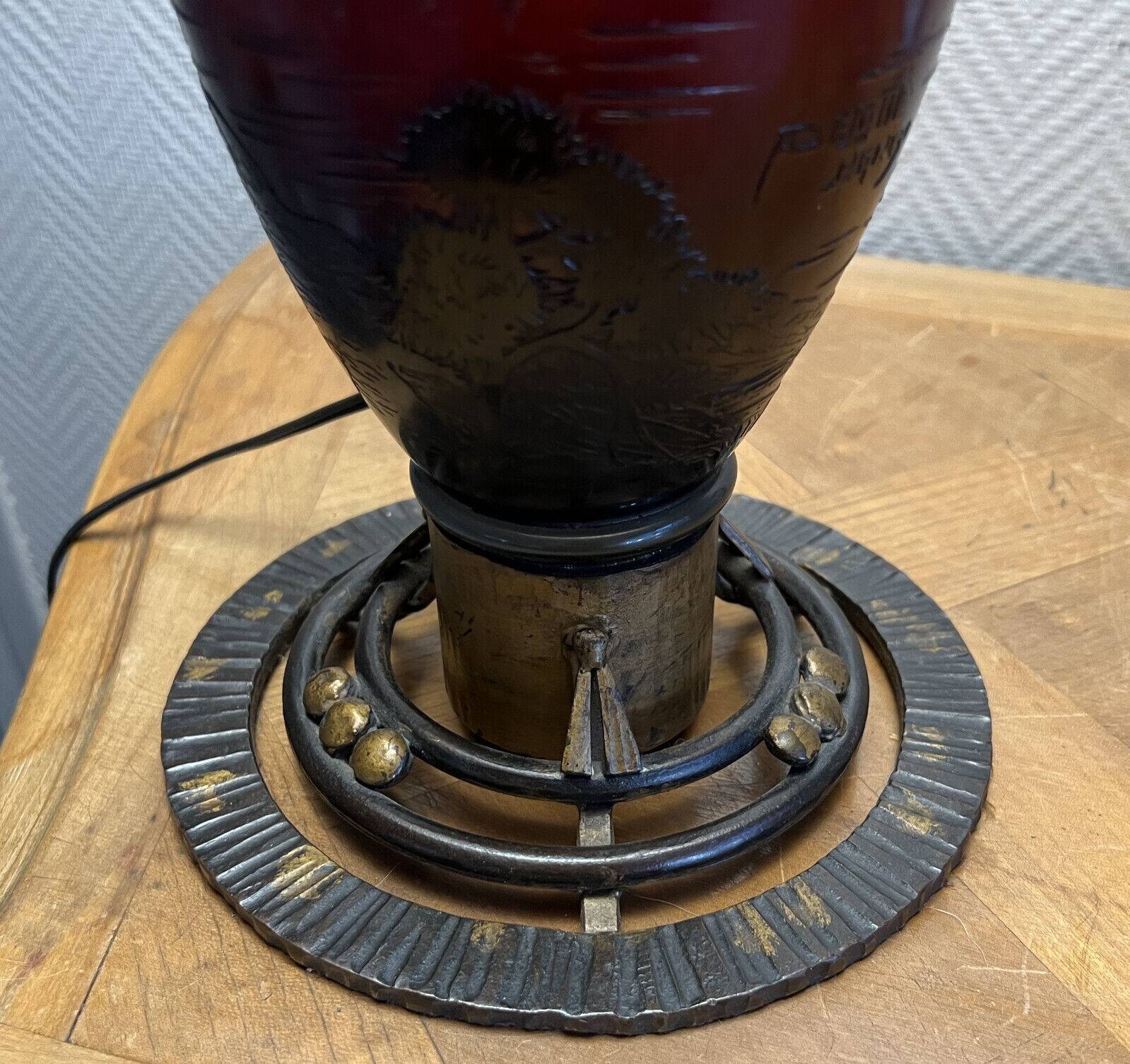 Glass paste lamp from the Art Nouveau period around 1900