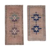 Small Distressed Turkish Rugs, 1970s, Set of 2 46 x 98 - 45 x 87 cm