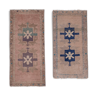 Small Distressed Turkish Rugs, 1970s, Set of 2 46 x 98 - 45 x 87 cm
