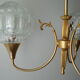 Lustre 3 branches vintage globes bullés