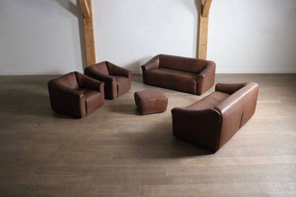 Ensemble de sièges De Sede DS-47 en cuir de buffle, années 1970