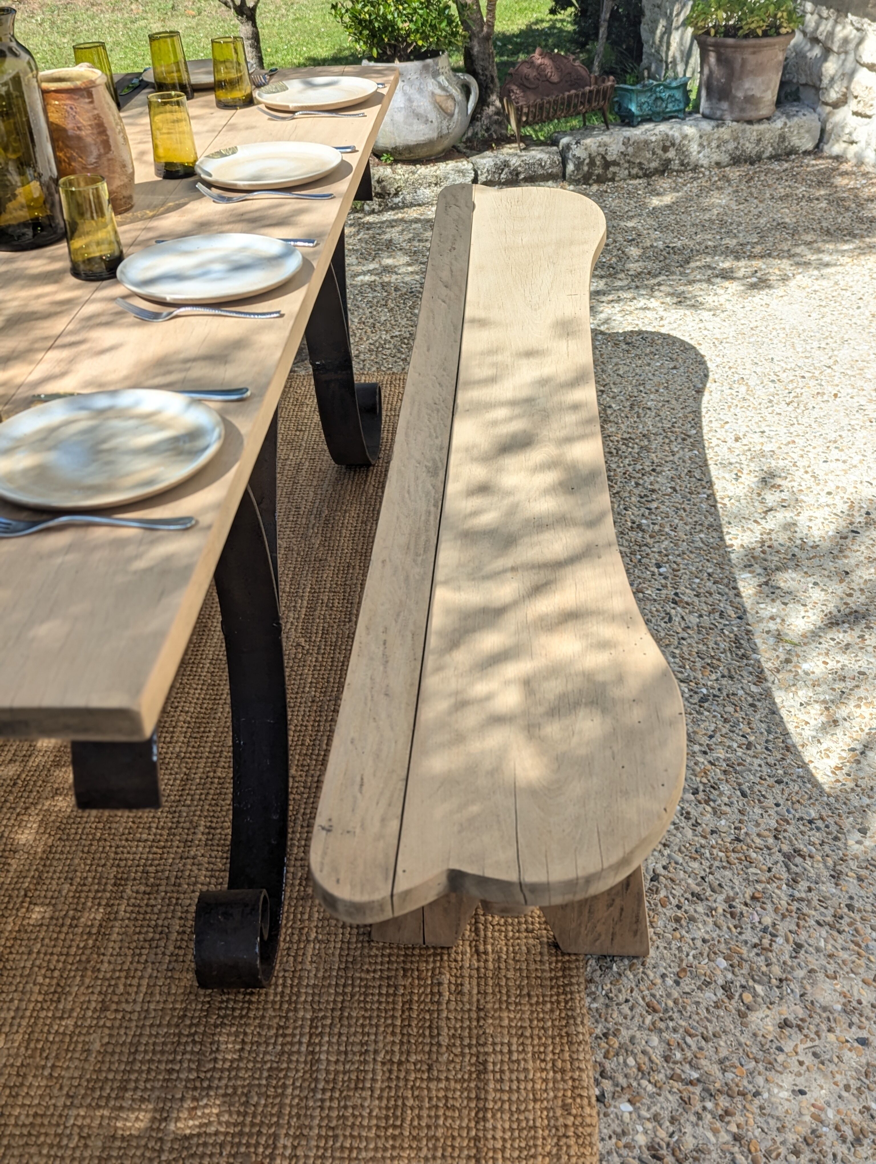Table set, stools and benches
