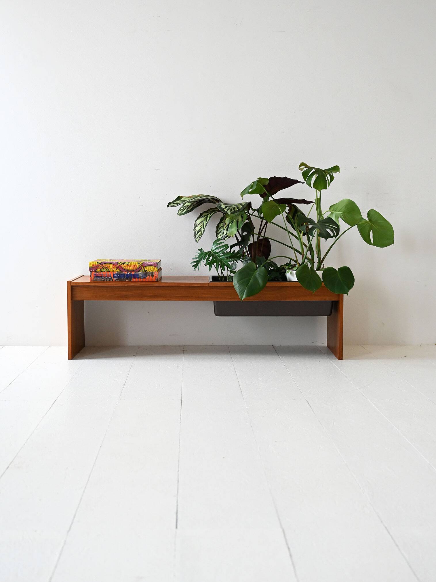 Table basse, jardinière scandinave en teck, années 1960