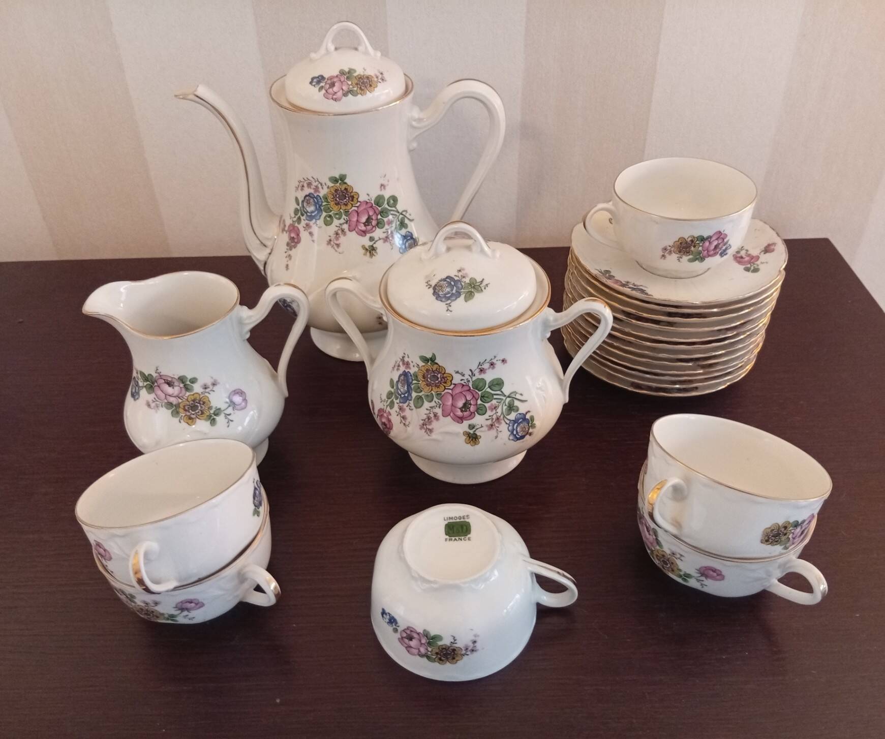 Antique café or tea service, 21 pieces - Limoges