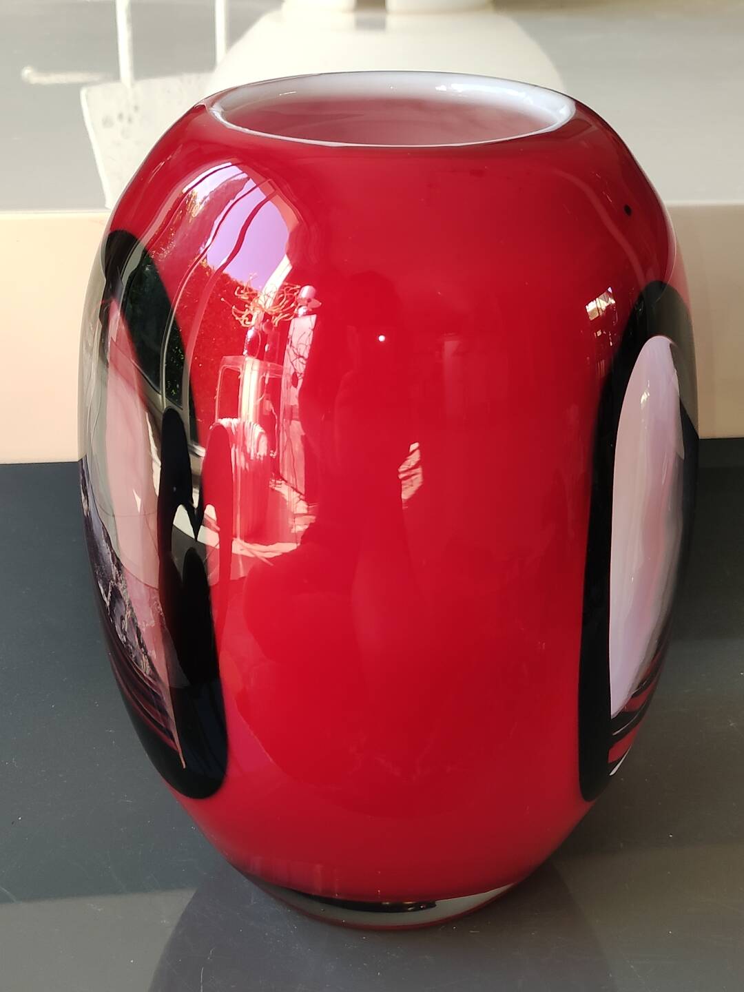 Design Vase/Art Glass Tealight Vase/Dreamlight Mediterrana. 21x15cm