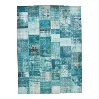 Turquoise anatolian vintage rug 255x350cm