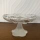 Coupe sur pied en verre motif fleurs gravé pour dragées ou bonbons