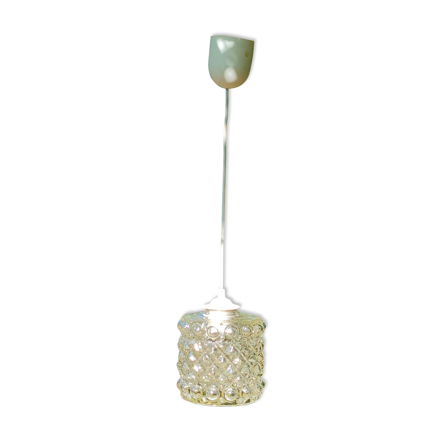 Suspension en verre moulé vintage