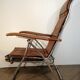 Fauteuil inclinable et pliant en skaï marron Maule Marga fabriqué en Italie vintage 1970