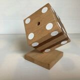 Wooden playing dice pen holder