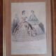 Set of 2 golden frames old engraving "Petit courier des Dames" "journal des Demoiselles"