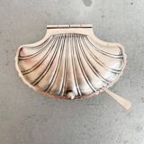 70s chrome metal shell butter dish