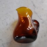 Brown blown glass pitcher