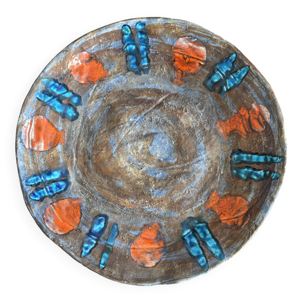 Plat en céramique signé Andrea Jan, années 1960 — Beyit