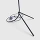 Modernist tripod floor lamp in black metal and cane from the 1950s/1960s.