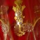 Pair of bronze and crystal wall lights with 2 arms of light