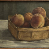 Peaches and apricots still life hst by claude volkenstein