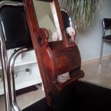 Old art deco barber mirror in teak