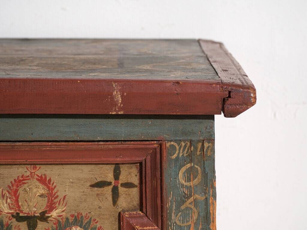 Antique wedding chest painted in pine – Austro-Hungarian Empire, Year 1775