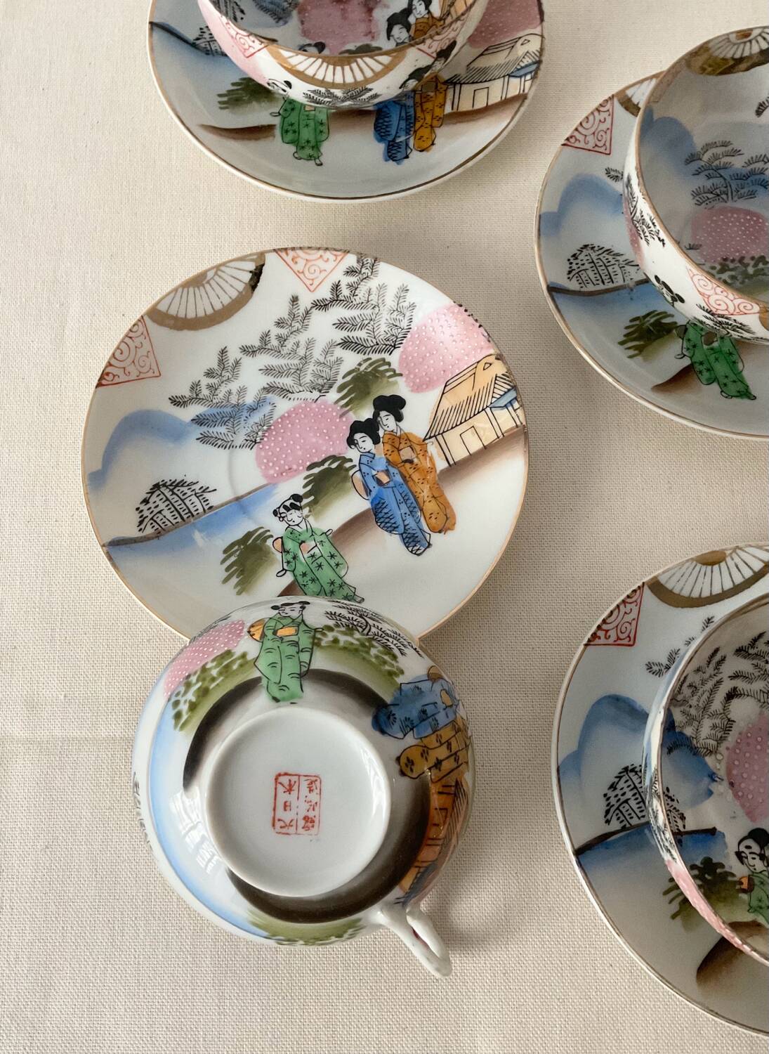 Vintage Japanese porcelain tea set – Asian decor