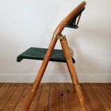 Pair of folding rattan bistro chairs