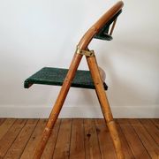 Paire de chaises de bistrot pliantes en rotin