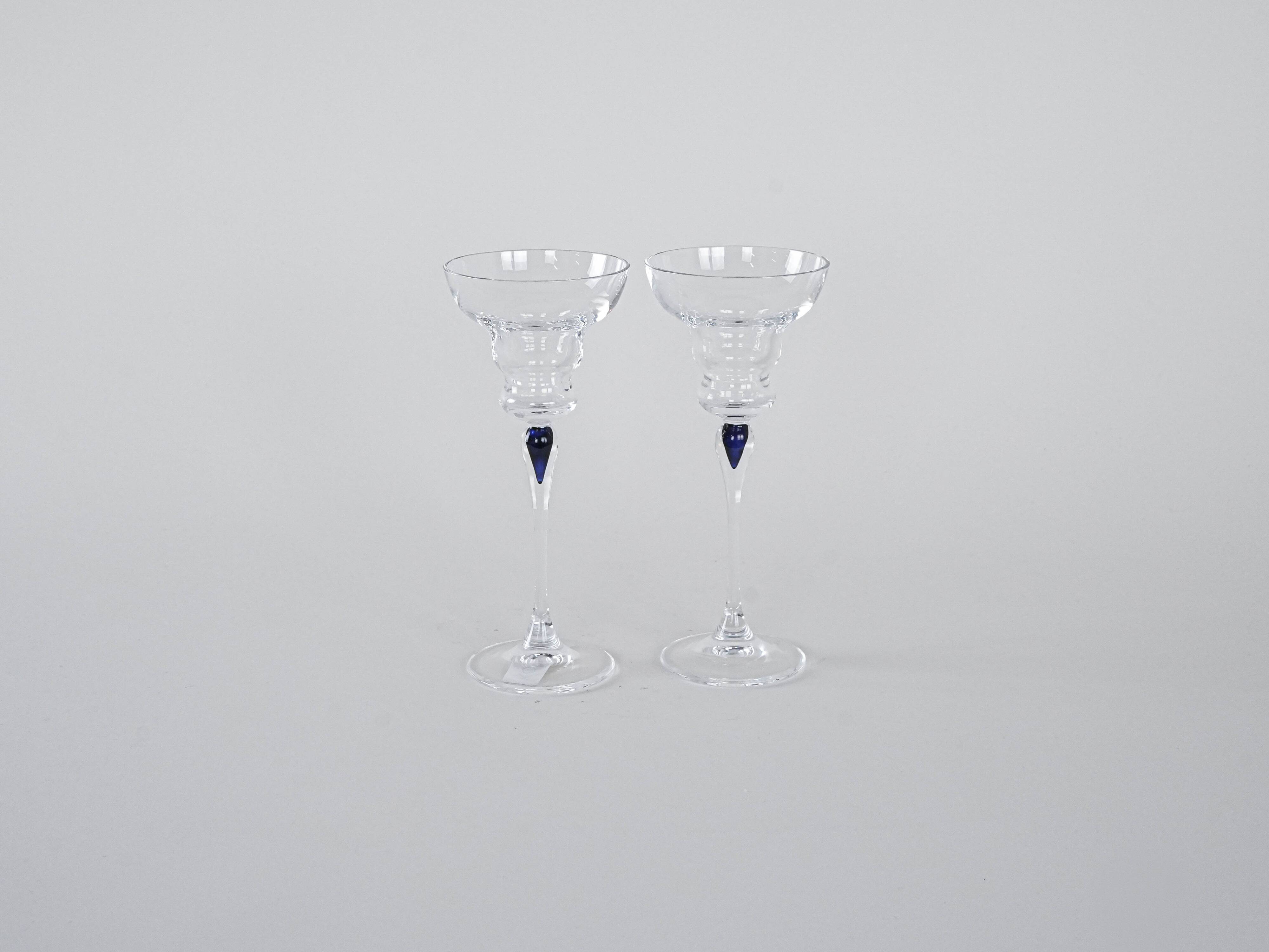 Pair of glass tumblers, Danish design, 1970s, manufactured in Denmark