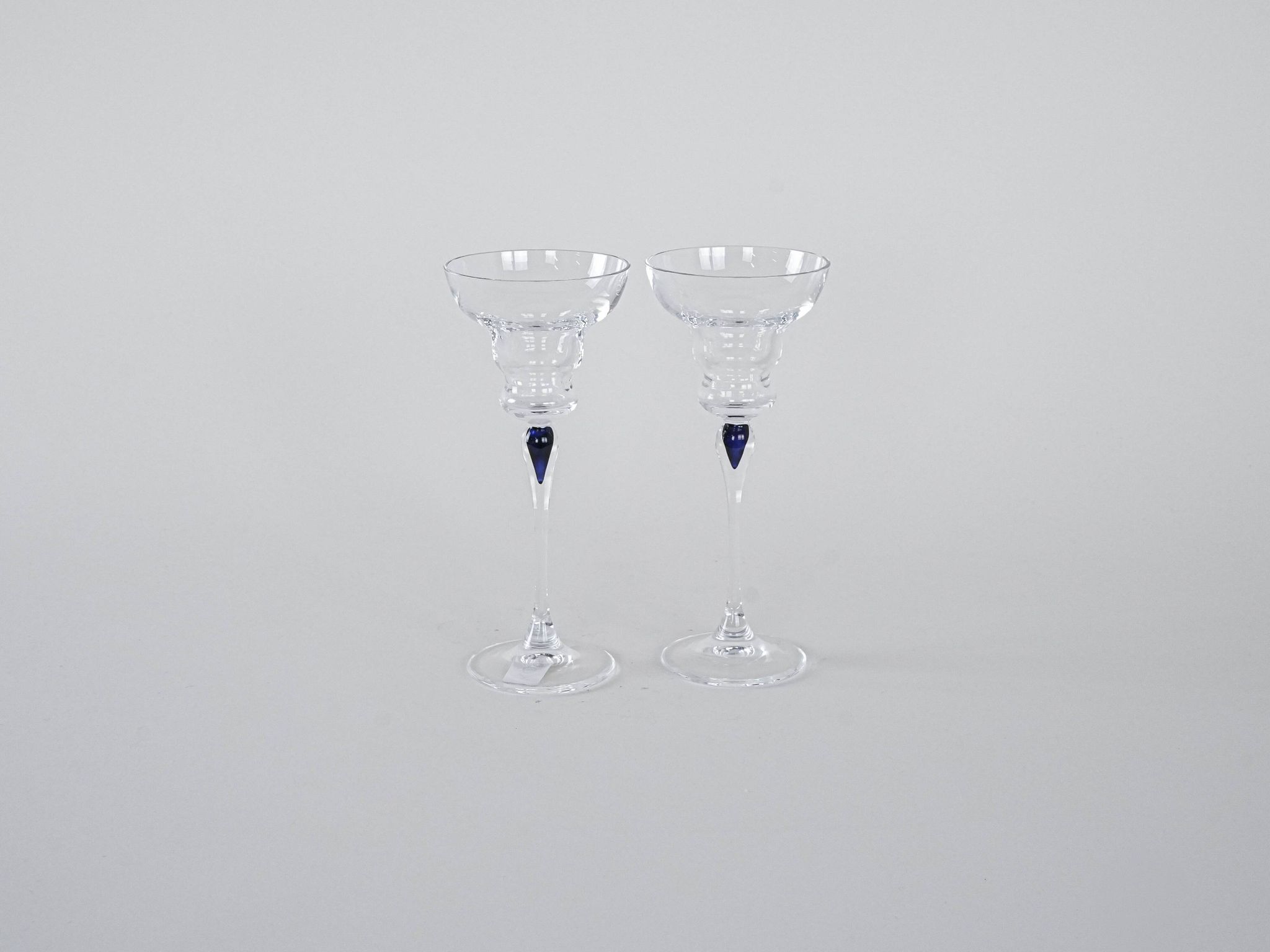 Pair of glass tumblers, Danish design, 1970s, manufactured in Denmark