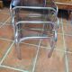 Chrome nesting table with smoked glass top from the 70s