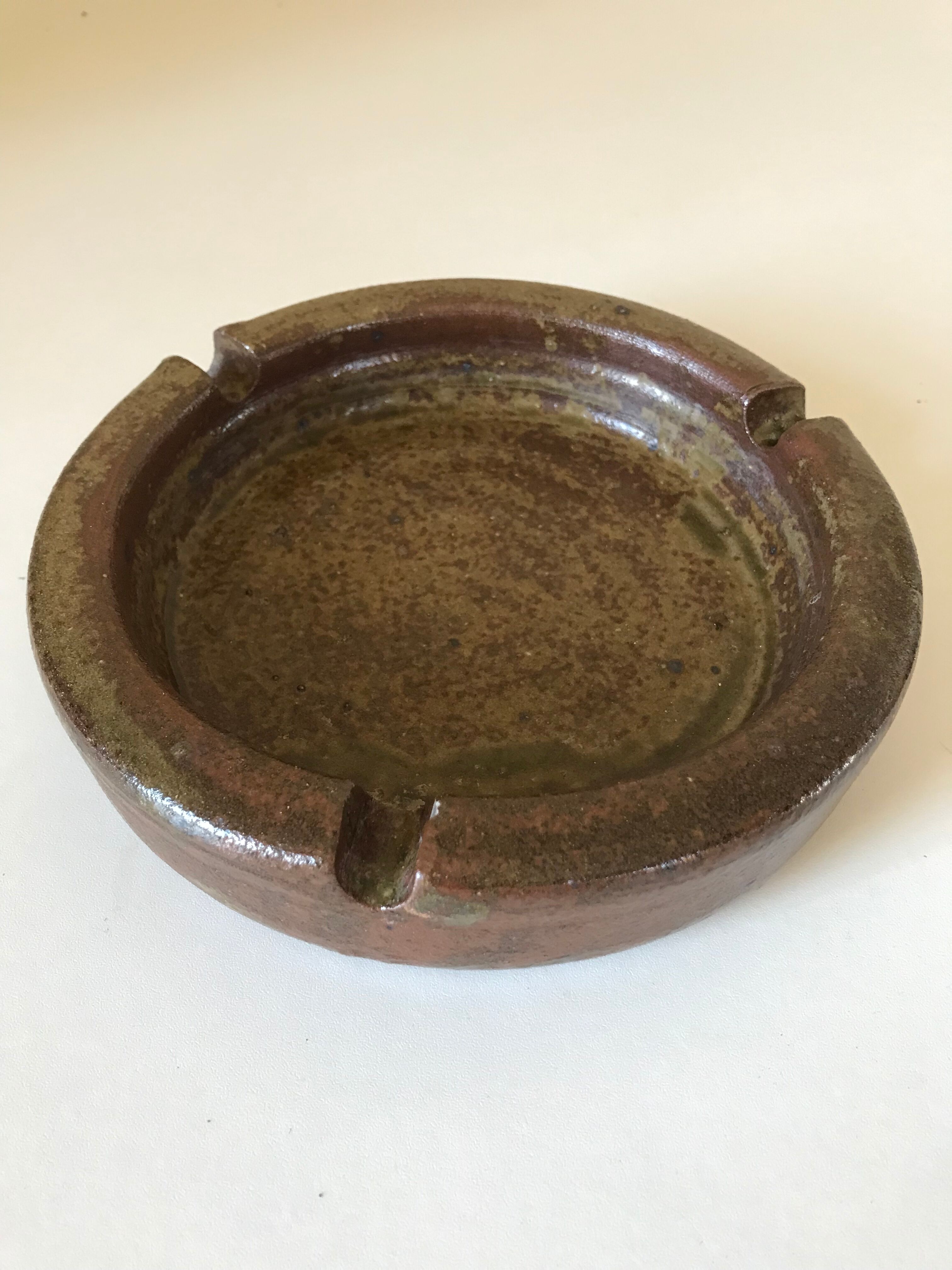 Ashtray in vintage stoneware 60s