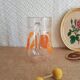 Vintage orange fruit pattern glass carafe