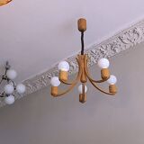 Danish variable height chandelier with 5 arms, 1970s