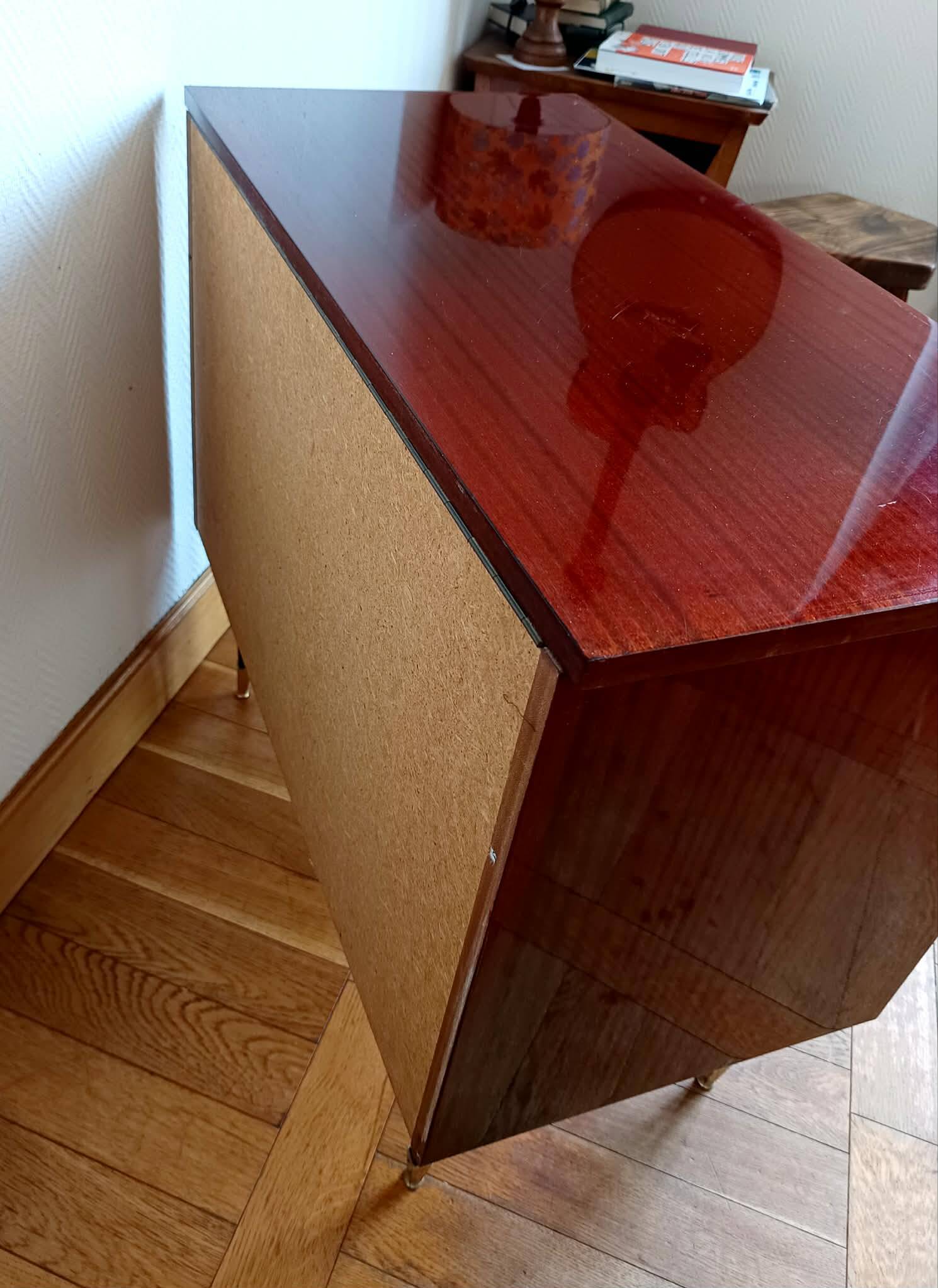 Vintage 1950s lacquered wooden dressing table