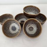 Set of 6 ramekins Bowls / cups in glazed ceramic Signed Alésia