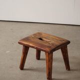 Wabi Sabi stool in solid pine, handmade by a Danish cabinetmaker, 1960s.