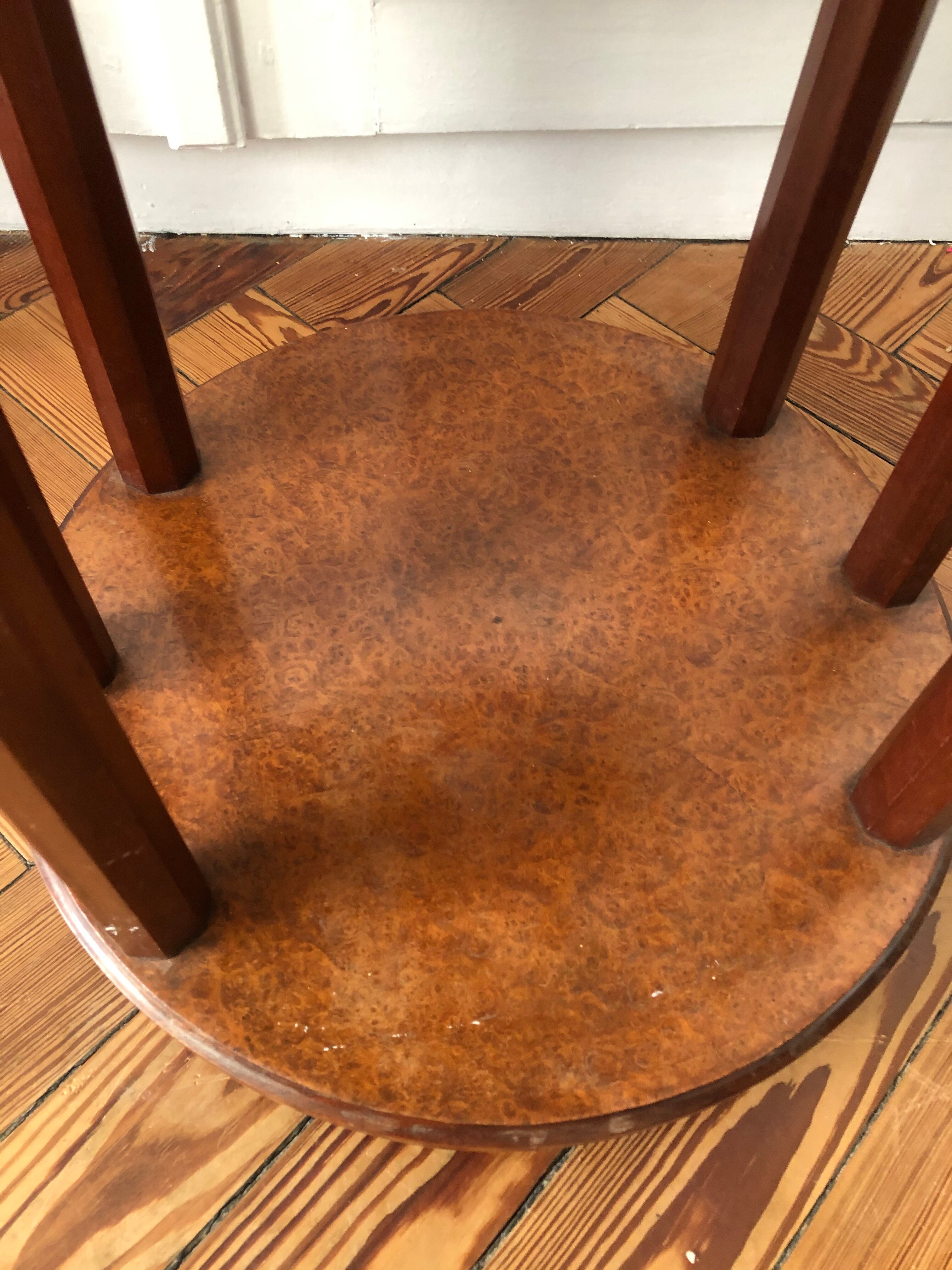 Pair of Art Deco bedside tables made of cedar magnifying glass