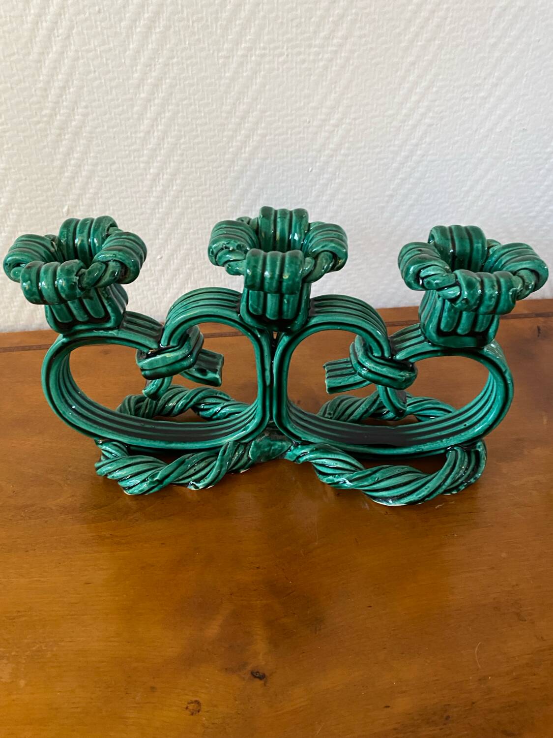 Vallauris 1950 barbotine candlesticks