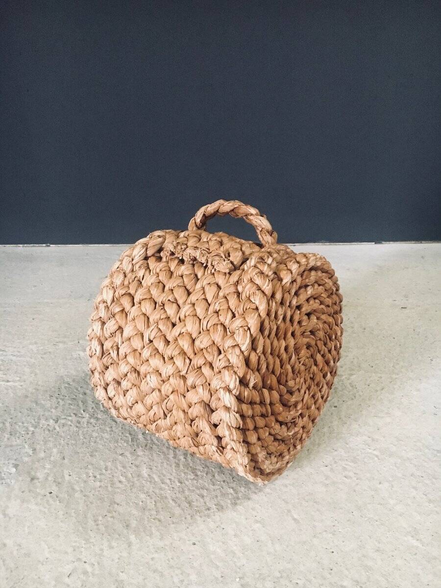 French Mediterranean Low Rope Stool by Audoux Minet, 1940s