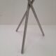 Large tripod candlestick in brushed aluminium