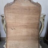 Console and large Louis XV style mirror in lacquered and gilded wood.