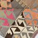 Tapis Kilim tribal vintage marron et rose, 5 x 10, long et large, 163 x 298 cm
