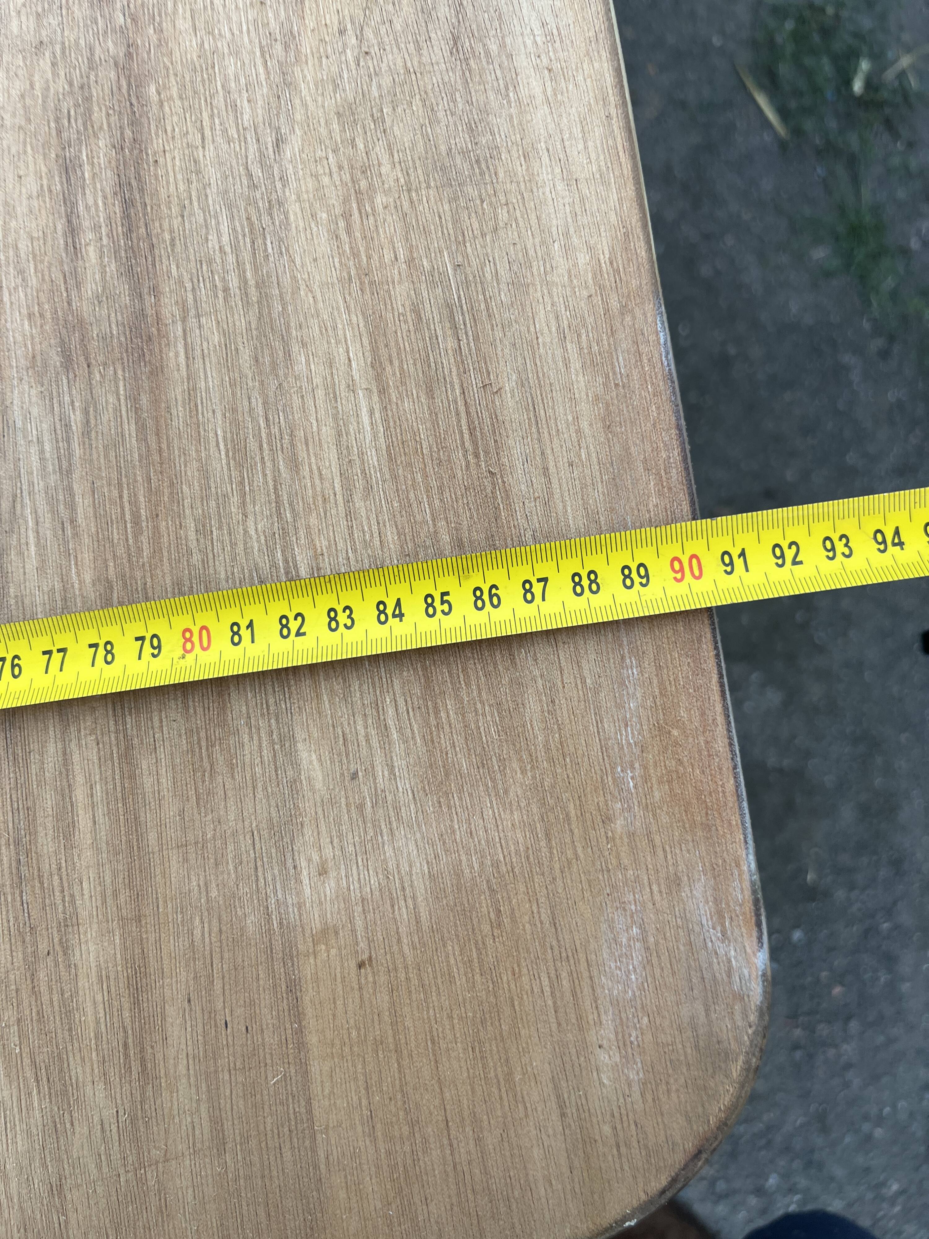 Large table 3 metres, tapered wooden legs, sanded top.