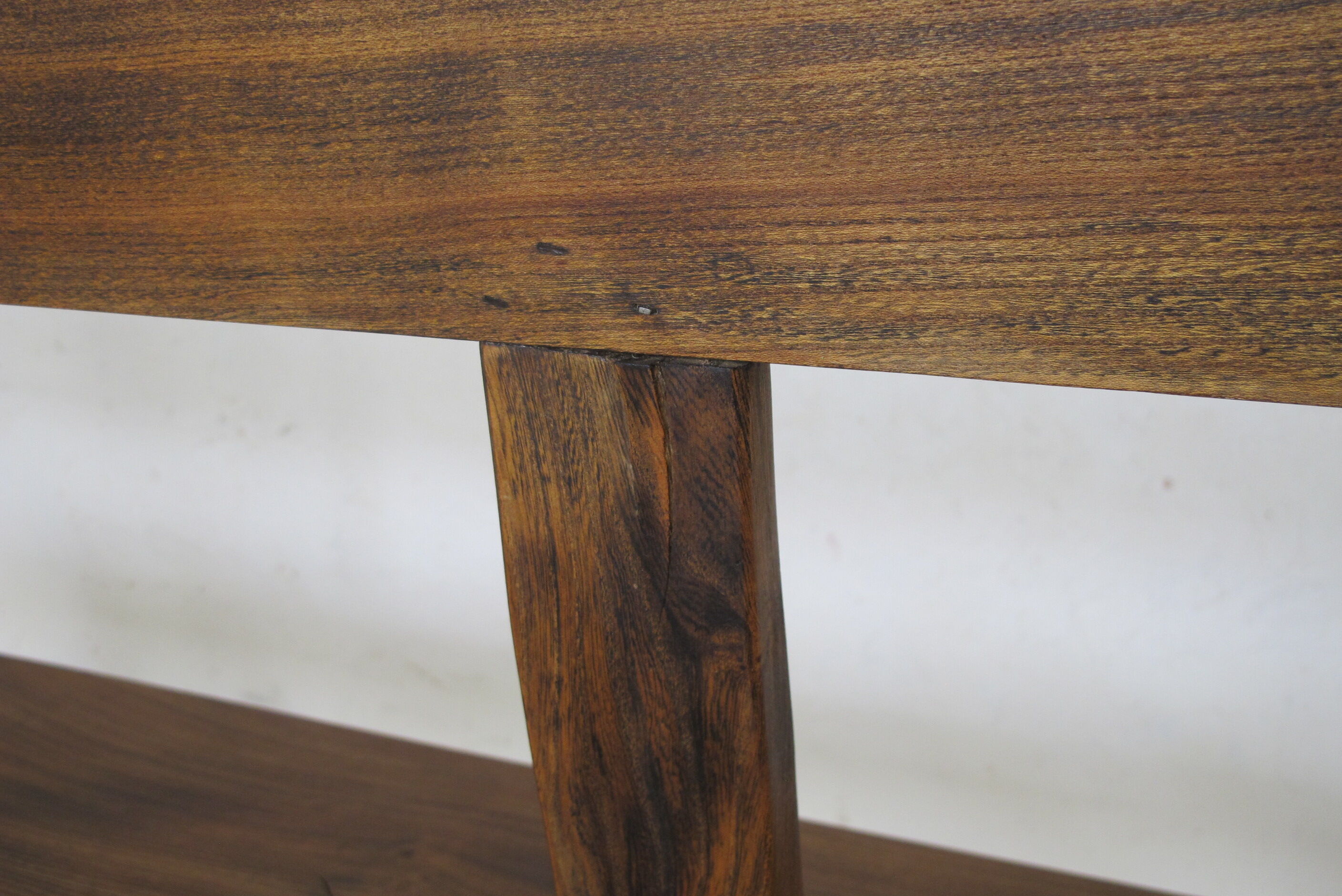 Oiled solid elm backrest bench